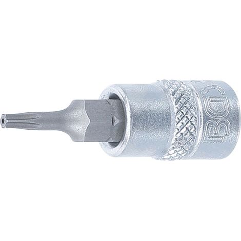 BGS Punta de destornillador de vaso interior 6,3 mm (1/4") perfil en T (para Torx) con orificio T9 - 2364 (1/2)
