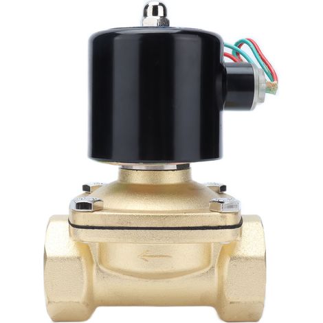 Électrovanne 2W-400-40 en laiton fermée au repos type membrane 220V avec bobine cuivre 106x87x164mm filetage 45mm débit 40mm (1/5)