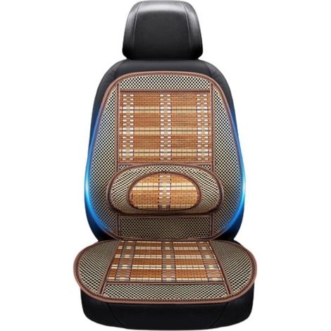 Jeffergarden Coussin de siège de voiture d'été en fil d'acier, respirant, avec soutien lombaire et tapis de massage. (1/5)