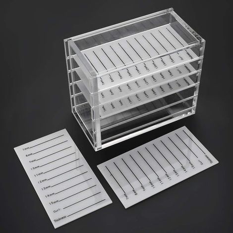 Boîte de rangement pour faux cils, présentoir à 5 niveaux, boîte transparente réutilisable, idéale pour les salons de beauté et l'usage domestique. (1/5)