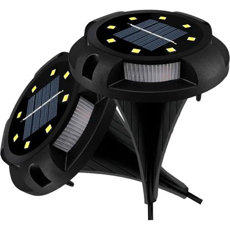 Nouvelle lampe solaire LED encastrable, lampe décorative de jardin en plastique étanche pour l'extérieur, éclairage d'ambiance pour pelouse