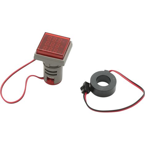 Indicatore digitale di frequenza, amperometro, voltmetro LED rosso 0-99Hz/0-100A/50-500V AC Ø 22mm Breckner Germany (1/4)