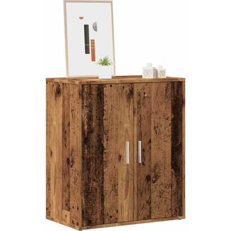 Mueble zapatero madera ingeniería madera envejecida 60x35x70 cm vidaXL