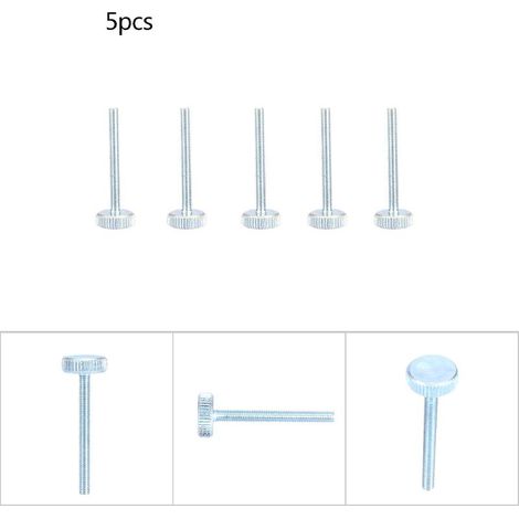 5 pièces Vis à tête moletée plate en acier au carbone zingué M3 (M3x30) Boulons à oreilles (1/5)