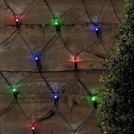 Red Luces de Navidad Exterior 50 Led Batería Larga Duración Placa Solar