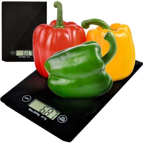 Bilancia da cucina elettronica piatta LCD MM36, capacità 5 kg, sottile (1/3)
