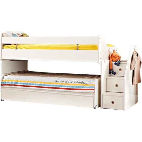 Cama midi y cajón blanca 90x200/90/190cm