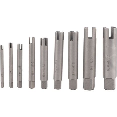 Kit extractor de tornillos y pernos de cabeza rota de acero rápido (nueve piezas) (1/5)