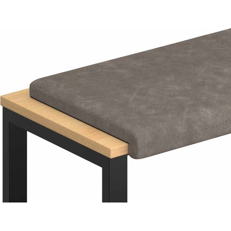 Cojín de banco Cuero sintético Gris Profundidad 35 cm vidaXL