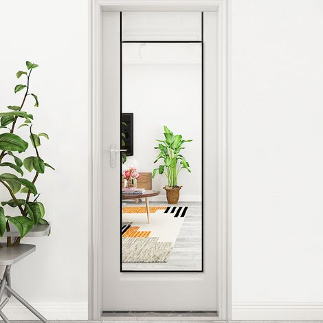 Metal Frame Over the Door Full Length Large Black Mirror (1/5)