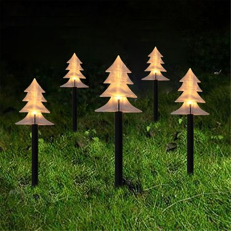 Guirlande Lumineuse Flocon De Neige - Éclairage Extérieur LED Pour Jardin - Fixation Par Piquet - Alimentation Sur Piles - 37,5 x 16 cm - 1 Pièce (1/5)