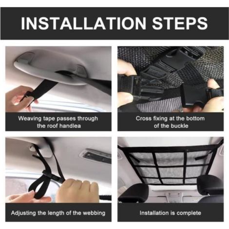 Filet de rangement voiture - Non spécifié - 90cm x 65cm - Multifonctionnel - Installation facile - Durable (1/4)