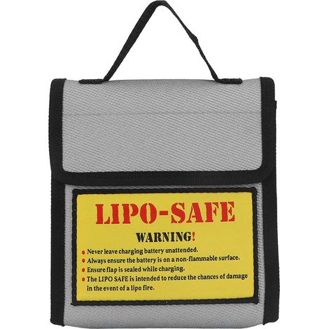 Graue Sicherheitstasche für LiPo-Akkus, feuer- und explosionsgeschützt, für den Heimgebrauch