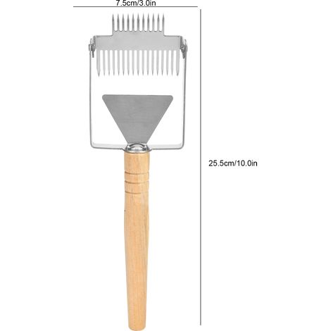 Raspador de miel con doble cabezal, mango de madera y metal, 25,5 cm (1/5)