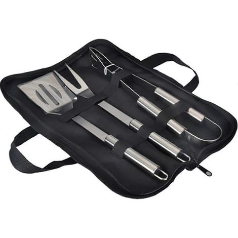 Ensemble de couverts pour barbecue, ensemble de 3 ustensiles pour barbecue, pince à barbecue, spatule à barbecue, fourchette à viande, acier inoxydable (1/5)
