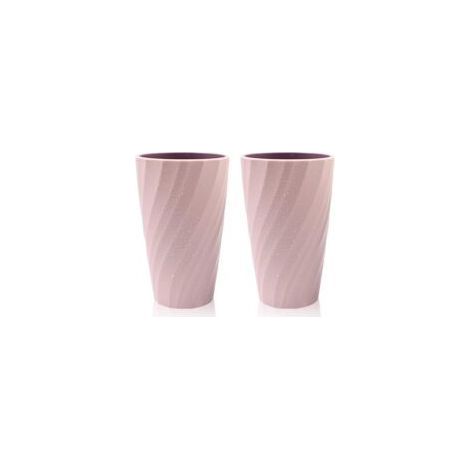 (Rose) Juego de 2 vasos de baño irrompibles, suaves y duraderos, para cepillo de dientes (1/4)