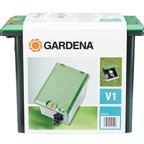 Gardena Pozzetto raccordato V1: Pozzetto da incasso nel terreno per il montaggio sotterraneo di valvole di irrigazione, con sicura per bambini (1254-20) (1/5)