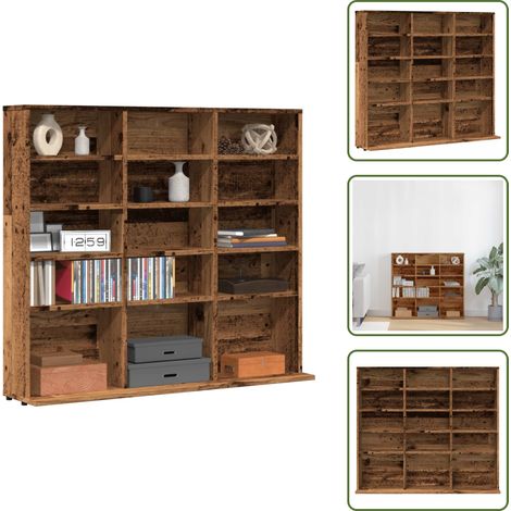 Armoire à CD vieux bois 100x23x89,5 cm bois d'ingénierie - Armoire À Cd - Armoires À Cd - Unité De Rangement Cd - Armoire À Étagère (1/5)