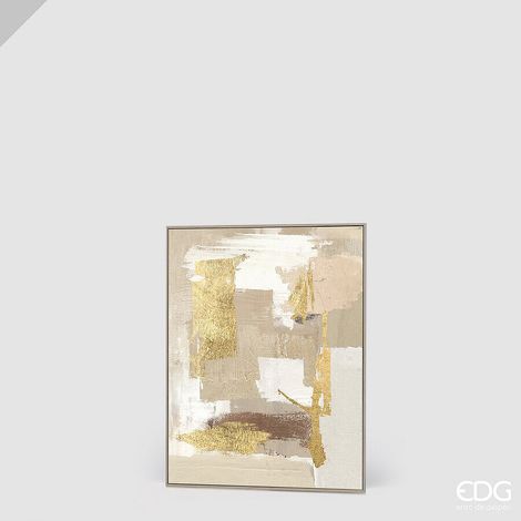 EDG Enzo De Gasperi Quadro Abstract Rettangolare The Gold 60 x 45 Cm – Decorazione Parete Design Moderno Casa