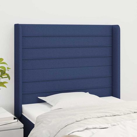 vidaXL Cabecero con orejas de tela azul 93x16x118/128 cm (1/5)