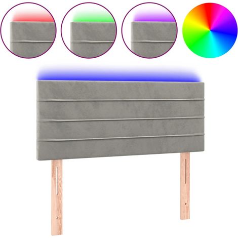 Maison Exclusive - LED Kopfteil Hellgrau 100x5x78/88 cm Samt