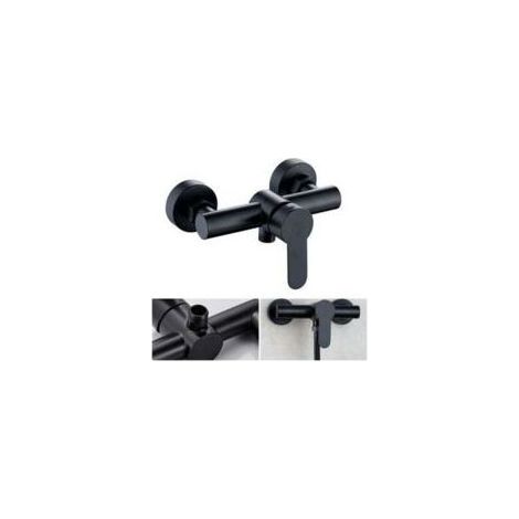 Robinet mitigeur de douche en acier inoxydable 304 – Finition noire – Montage mural – Poignée élargie pour contrôle température (1/5)