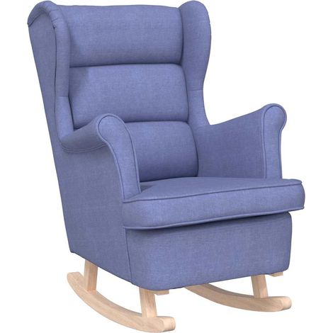 Chaise à bascule bleu jean 74x90x102 cm tissu (1/5)