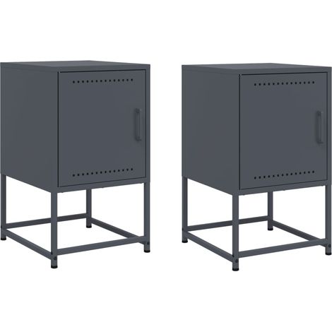 Maison Exclusive - Nachttische 2 Stk. Anthrazit 36x39x60,5 cm Sta
