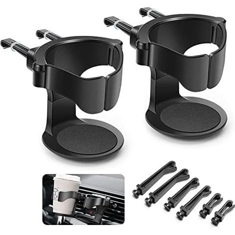 2PCS Car Cup Holder, Adjustable Car Cup Holder, for Air Vent of Cars, Trucks, RVs (Black) (1/5)