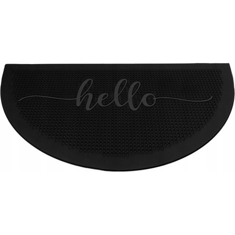Felpudo antideslizante Mudly "Hello", negro, 60 x 40 cm (1/5)