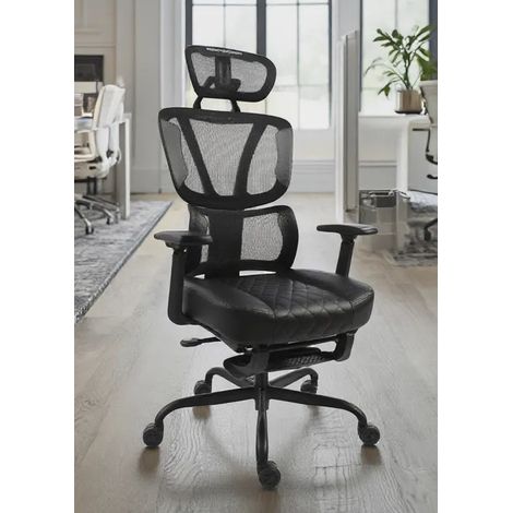POLTRONA UFFICIO IN ECOPELLE NERA (1/5)