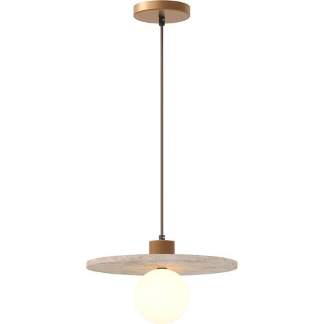 Lampada sospensione moderna sfera vetro bianco pietra G9 7W (1/3)