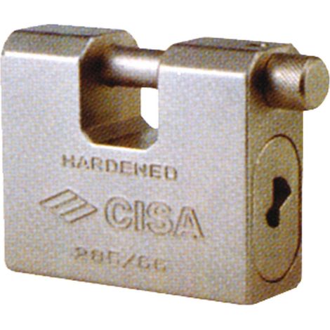 Lucchetto corazzato antiscasso in acciaio Cisa - 84 mm.