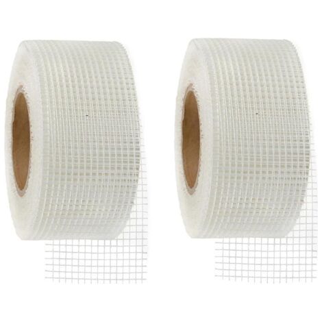 2 Rolls of Heavy Duty White Plasterboard Tape for Reinforcing Joints and Repairing Cracks, 25m (1/5)