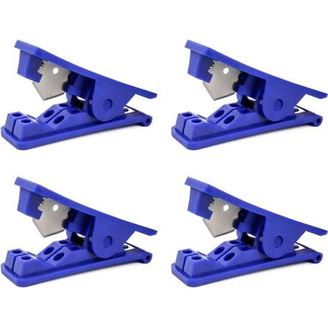 CCYKXA Set of 4 pipe cutters, economical plastic tube cutter for silicone, PVC, PU, and nylon tubing, up to 12mm OD, Blue
