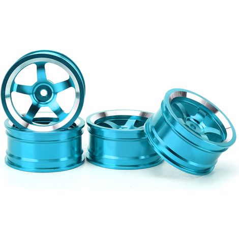 4 pièces moyeux en alliage d'aluminium 1/10 pour voiture de drift HSP 94123 pièces RC bleu (1/5)