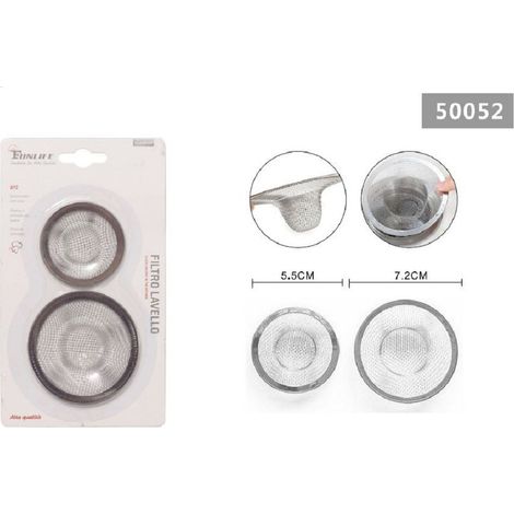 Trade Shop - Set 2 Pz Filtro Filtri Per Lavello ø 7.2/5,5cm Per Cucina Bagno In Acciaio 50052 - (1/2)