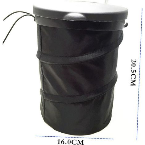 Poubelle de voiture, poubelle pliable pour voiture, poubelle de voiture, poubelle avec couvercle, poubelle de voiture/noir/moyen (1/2)