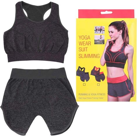 TRADE SHOP - Completino Yoga Sport Palestra Donna Top Canotta Reggiseno + Pantaloncino - (1/5)