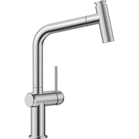 Küchenarmatur, Küchenarmatur aus Edelstahl mit Brause, zwei Arten von Wasserstrahlen, Hochdruck-Mischbatterie, 360° drehbar, gebürstet