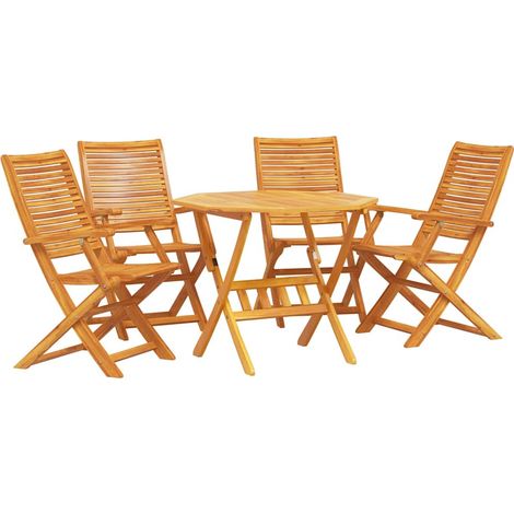 Maison Exclusive - Set da Pranzo per Giardino 5 pcs Marrone (1/5)