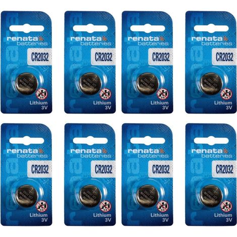 .8 piles  Renata CR2032.
