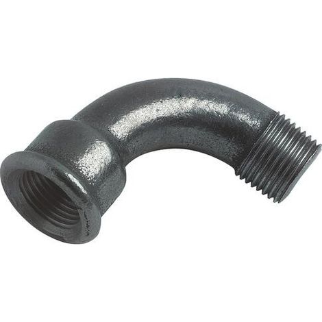 Coude grand rayon 90° MF26/34 fonte noire N°1