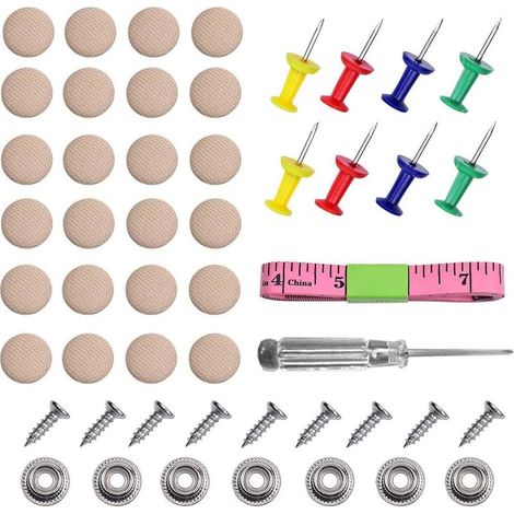 60 car roof repair rivets, roof trim repair buttons, for interior ceiling, fabric fastening, screw cap, roof repair buckle, beige (1/5)