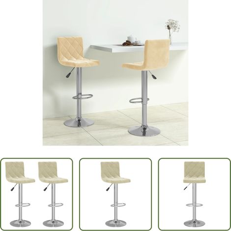 Barstühle -  Barhocker 2 Stk. Creme Samt (1/5)
