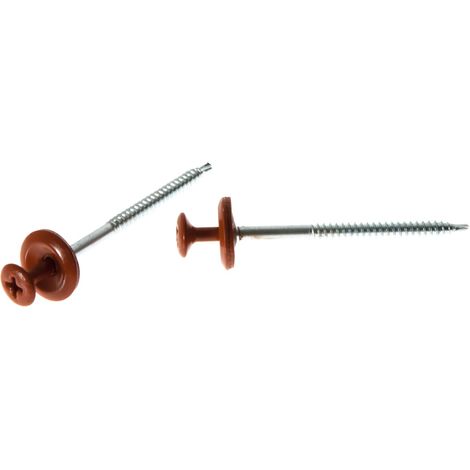 Viti universali ONDULINE per legno e metallo con guarnizione. Lunghezza 60mm - Colore rosso - Confezione da 100PZ (1/3)
