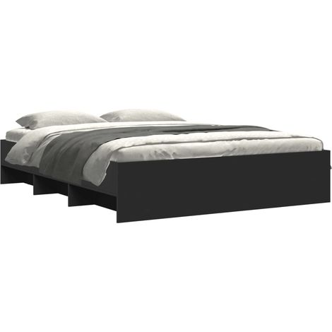vidaXL Giroletto senza Materasso Nero 160x200 cm in Legno Multistrato (1/4)