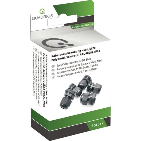 Quadrios 2102CA128 Kabelverschraubung Sortiment M20 PA66 Schwarz 1 Set (1/5)