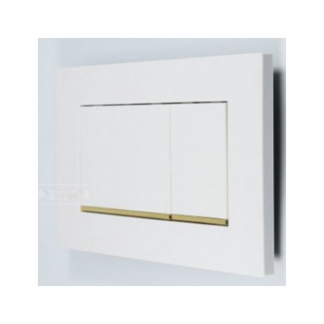 Spülkasten-Doppelspülpanel Sigma 30 Weiß + PVD Gold-Zierstreifen