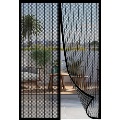 1 zanzariera magnetica, tenda antizanzare, autosigillante, resistente, divisorio in rete senza mani per impedire l'ingresso degli insetti - 90x210 cm (1/5)